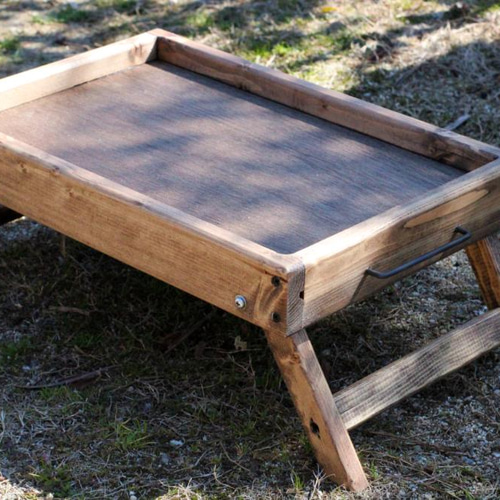 アンティーク仕様アイアン折りたたみトレイ