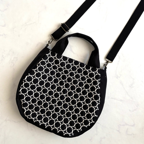 こぎん刺しぷっくりマチ付き2weyショルダーバッグ ショルダーバッグ