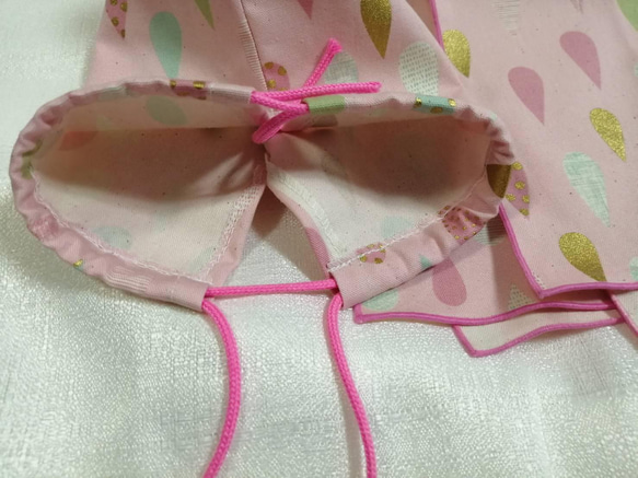 給食ナフキン&巾着セット☆しずく・ピンク 3枚目の画像