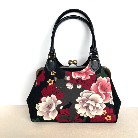 あおりがま口バッグ　ハンドメイド　もふもふモノトーン ☆用尺について 【24cmあおりがま口バッグ】 | がま口まり先生