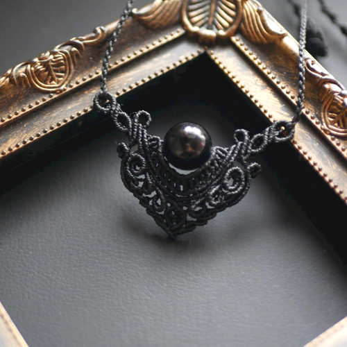 再販⭐︎天然石⭐︎モリオン(黒水晶)マクラメネックレス ネックレス