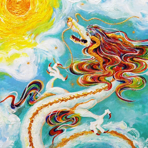 ポスター【龍の絵】龍 龍神 ドラゴン 空 太陽 インテリア 玄関