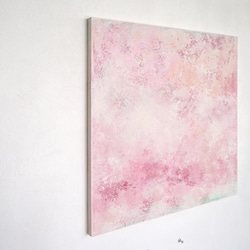 春満開の桜色のアートパネル（Cherry #530090）砂糖菓子のようなやさしい風合い　珪藻土＋アクリル絵具原画 4枚目の画像