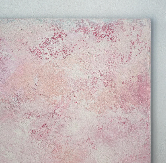 春満開の桜色のアートパネル（Cherry #530090）砂糖菓子のようなやさしい風合い　珪藻土＋アクリル絵具原画 6枚目の画像