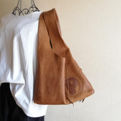 【vintage】leather my bag Ｍ　ブラウン　オイルシュリンクレザー 13枚目の画像