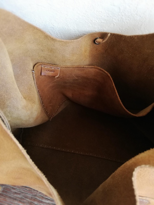 【vintage】leather my bag Ｍ　ブラウン　オイルシュリンクレザー 10枚目の画像
