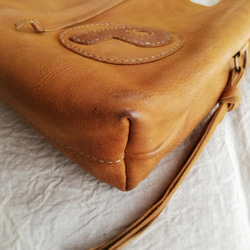 【vintage】leather my bag Ｍ　ブラウン　オイルシュリンクレザー 16枚目の画像