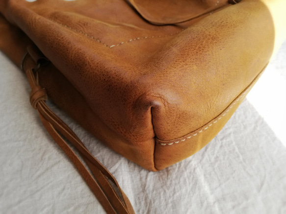 【vintage】leather my bag Ｍ　ブラウン　オイルシュリンクレザー 17枚目の画像