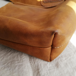 【vintage】leather my bag Ｍ　ブラウン　オイルシュリンクレザー 15枚目の画像