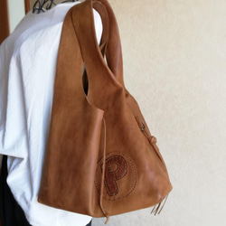 【vintage】leather my bag Ｍ　ブラウン　オイルシュリンクレザー 14枚目の画像