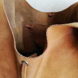 【vintage】leather my bag Ｍ　ブラウン　オイルシュリンクレザー 8枚目の画像