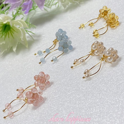 春☆お花☆フラワー☆チェリークォーツ♡ バックキャッチピアス　2WAY アレルギー対応　 8枚目の画像