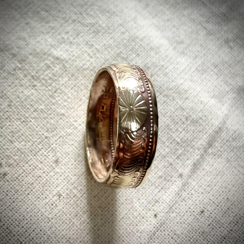 レア古銭 大日本帝国カラス一銭 コインリング 指輪・リング るるる