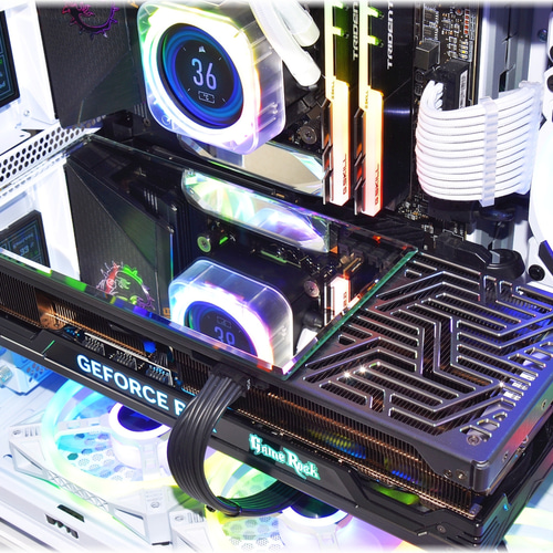 GPUトップミラー・外周鏡面斜面研磨【ゲーミングPC用・フィギュア設置
