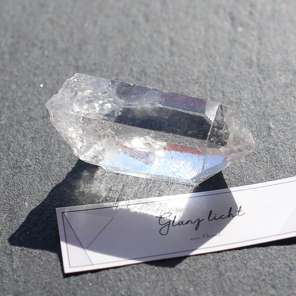 レコードキーパー付き トマス産ポイントクォーツ 天然石 鉱物 水晶 希少 2枚目の画像