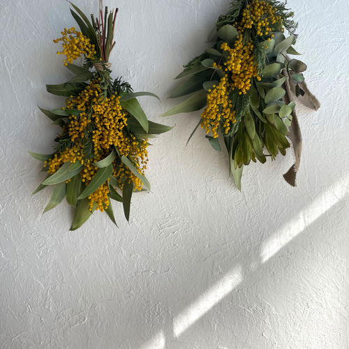 sale】ミモザとユーカリのドライフラワー スワッグB ブーケ ドライ  