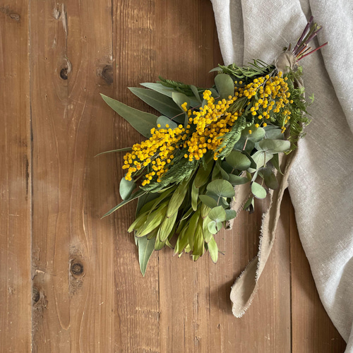 sale】ミモザとユーカリのドライフラワー スワッグB ブーケ ドライ  