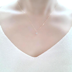 【アクアマリン】3月誕生石✴︎2way K10YG New Simple Necklace 2枚目の画像