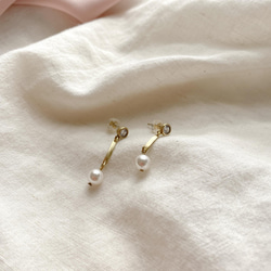 舒適圈- 珍珠 黃銅耳環-可改夾 第7張的照片