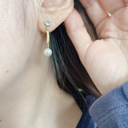 舒適圈- 珍珠 黃銅耳環-可改夾 第8張的照片