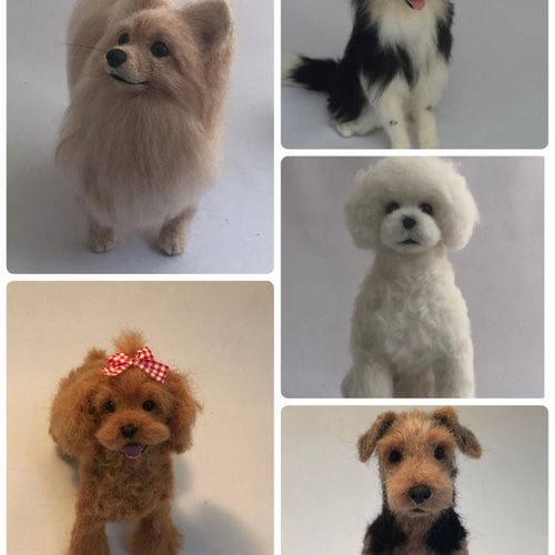 羊毛フェルト犬オーダーメイド Sサイズ15cm 羊毛フェルト 羊毛フェルト犬オーダーメイド Sサイズ15cm 羊毛フェルト