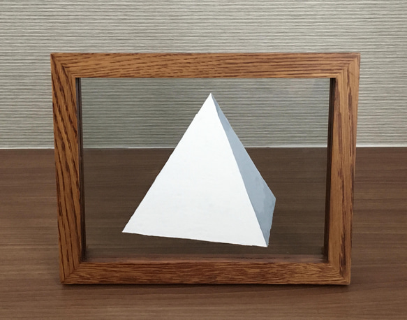 三角錐　水彩画　L判フレーム付き 2枚目の画像