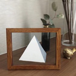 三角錐　水彩画　L判フレーム付き 1枚目の画像