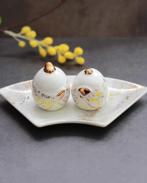 たまご雛✨ミモザのお雛様✨ポーセラーツ ひな人形・雛飾り CLAIR