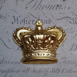 BEHOLD− クラウン 1個 王冠 真鍮製 アメリカ製 パーツ スタンピング ヴィンテージ風 1枚目の画像