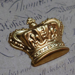 BEHOLD− クラウン 1個 王冠 真鍮製 アメリカ製 パーツ スタンピング ヴィンテージ風 2枚目の画像
