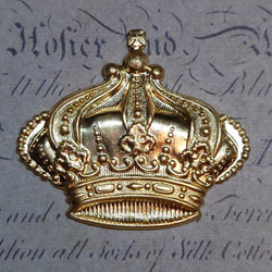 BEHOLD− クラウン 1個 王冠 真鍮製 アメリカ製 パーツ スタンピング ヴィンテージ風 1枚目の画像