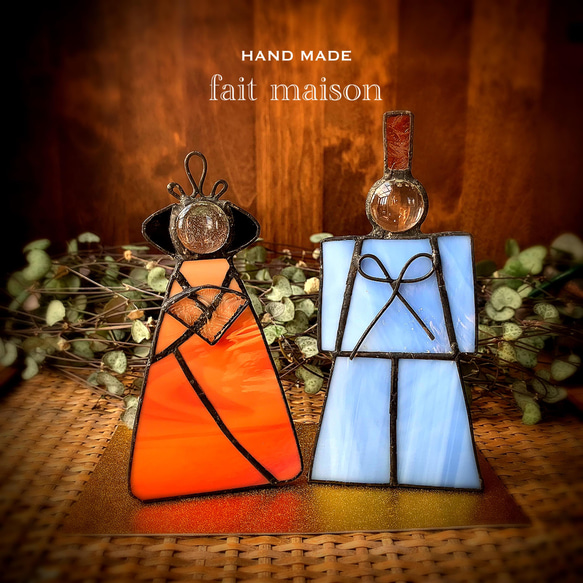 送料無料》ステンドグラス B お雛様 ひな祭り ひな人形 ガラス おひな