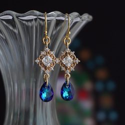 百慕大藍 | Glitter elegant elegant crystal bijou earrings (earrings) 第1張的照片
