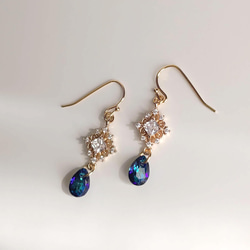 百慕大藍 | Glitter elegant elegant crystal bijou earrings (earrings) 第3張的照片