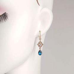 百慕大藍 | Glitter elegant elegant crystal bijou earrings (earrings) 第4張的照片