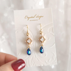百慕大藍 | Glitter elegant elegant crystal bijou earrings (earrings) 第7張的照片