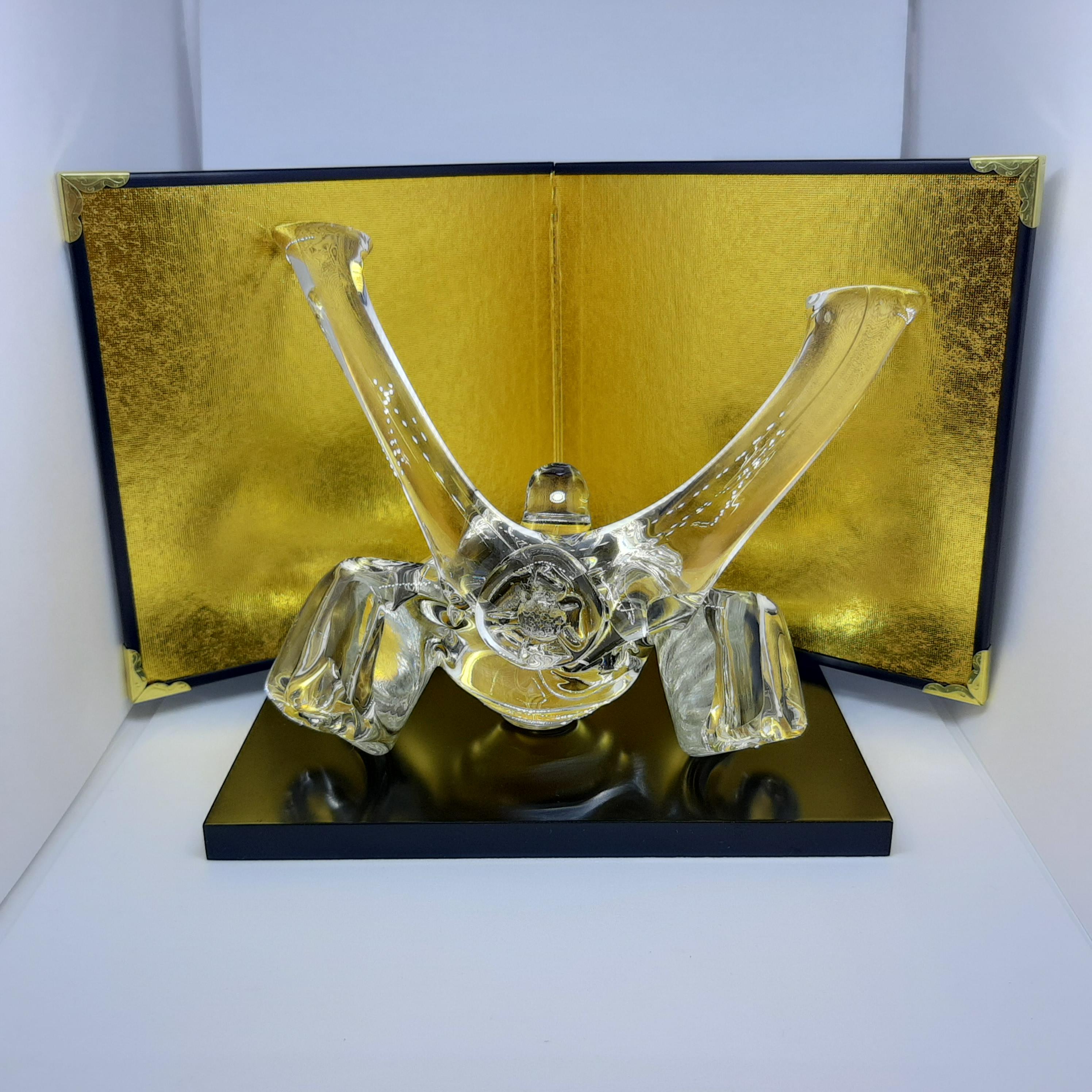 兜の置物*透明 (吹きガラス)*端午の節句*5月