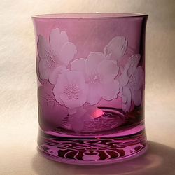 【再販】「桜」　ロックグラス　サンドブラスト 5枚目の画像