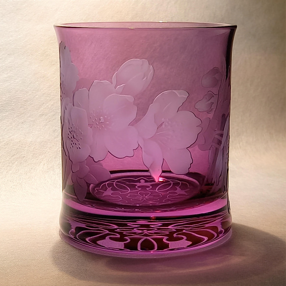 【再販】「桜」　ロックグラス　サンドブラスト 6枚目の画像