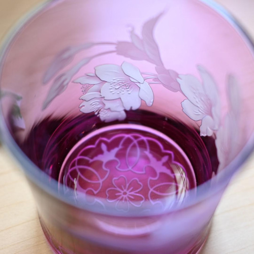 昨日) サンドブラストさくら桜模様　徳利とっくり 昨日) サンドブラストさくら桜模様 徳利とっくり