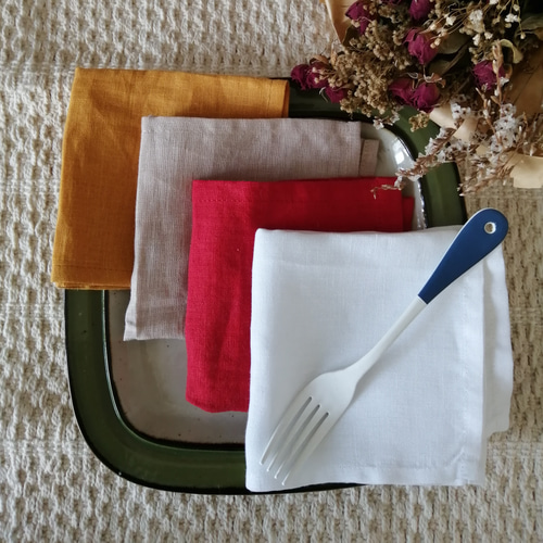 ♡ハンドメイド♡リネンハンカチーフ その他