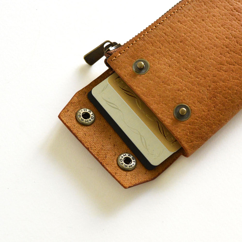 ジビエ猪革】2Way スマートケース（樹皮） 小銭入れ・コインケース