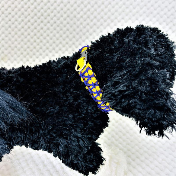 [公式]迷子札付き#159マクラメ編み平結びシリーズカラフル＆キュートNo7の小型犬用首輪No189 13枚目の画像