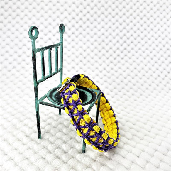 [公式]迷子札付き#159マクラメ編み平結びシリーズカラフル＆キュートNo7の小型犬用首輪No189 1枚目の画像