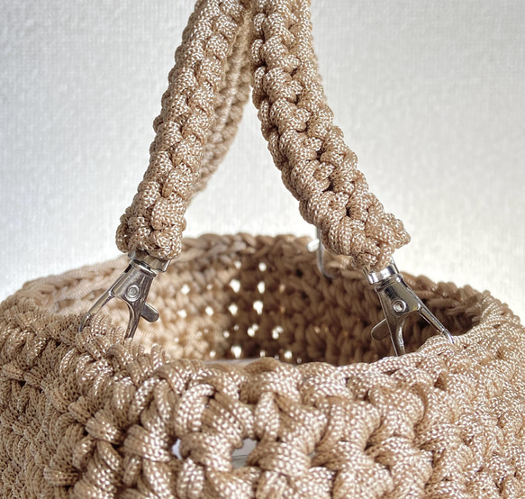 ハンドル(交換用、取付用) / 2本1組 バッグ、ポーチ用小物 持ち手 編み物 5枚目の画像