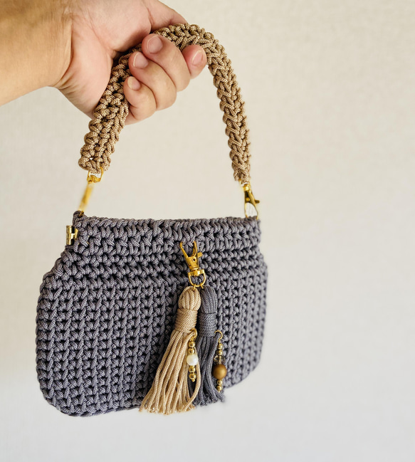 ハンドル(交換用、取付用) / 2本1組 バッグ、ポーチ用小物 持ち手 編み物 6枚目の画像