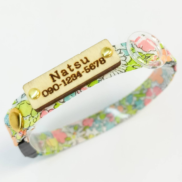 【大利拉·【卡文迪許】3g Liberty Fabric Floral Cat Small Dog Collar Lost Ta 第3張的照片