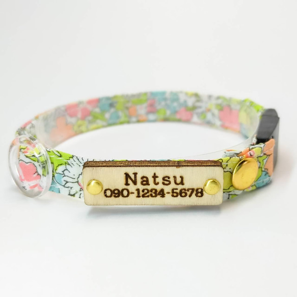 【大利拉·【卡文迪許】3g Liberty Fabric Floral Cat Small Dog Collar Lost Ta 第6張的照片