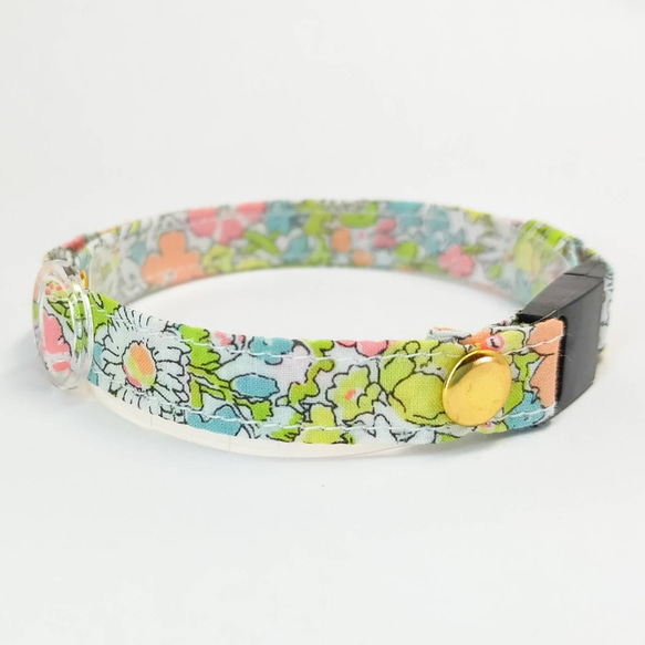 【大利拉·【卡文迪許】3g Liberty Fabric Floral Cat Small Dog Collar Lost Ta 第5張的照片