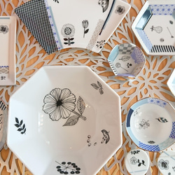 【扇型中皿】北欧柄と和の調和を愉しむ食器シリーズ 9枚目の画像